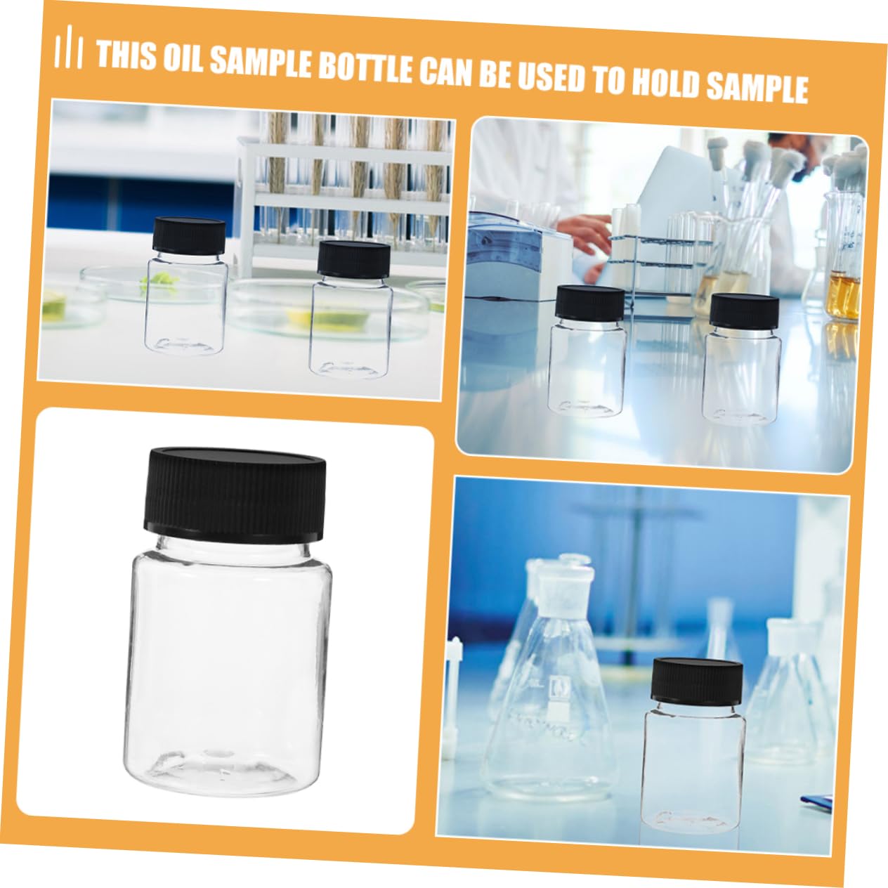 MUCKLILY 1set Sampling Bottle Storage Bottle Empty Reagent Bottles Empty Bottles Sampling Vial Empty Chemical Reagent Bottles Sample Vial for Lab Reagent Bottles with Caps The Pet 24pcs