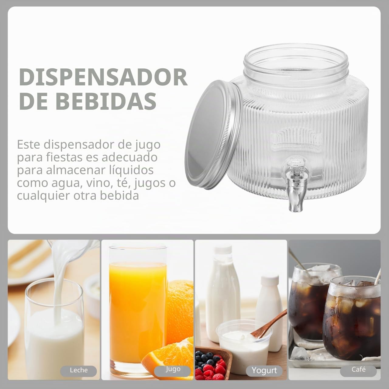 Botella De Cristal Con Grifo Tarro De Bebidas 18X18X15Cm Dispensador Ideal Para Limonada Agua Y Té Perfecto Para Fiestas Y Reuniones