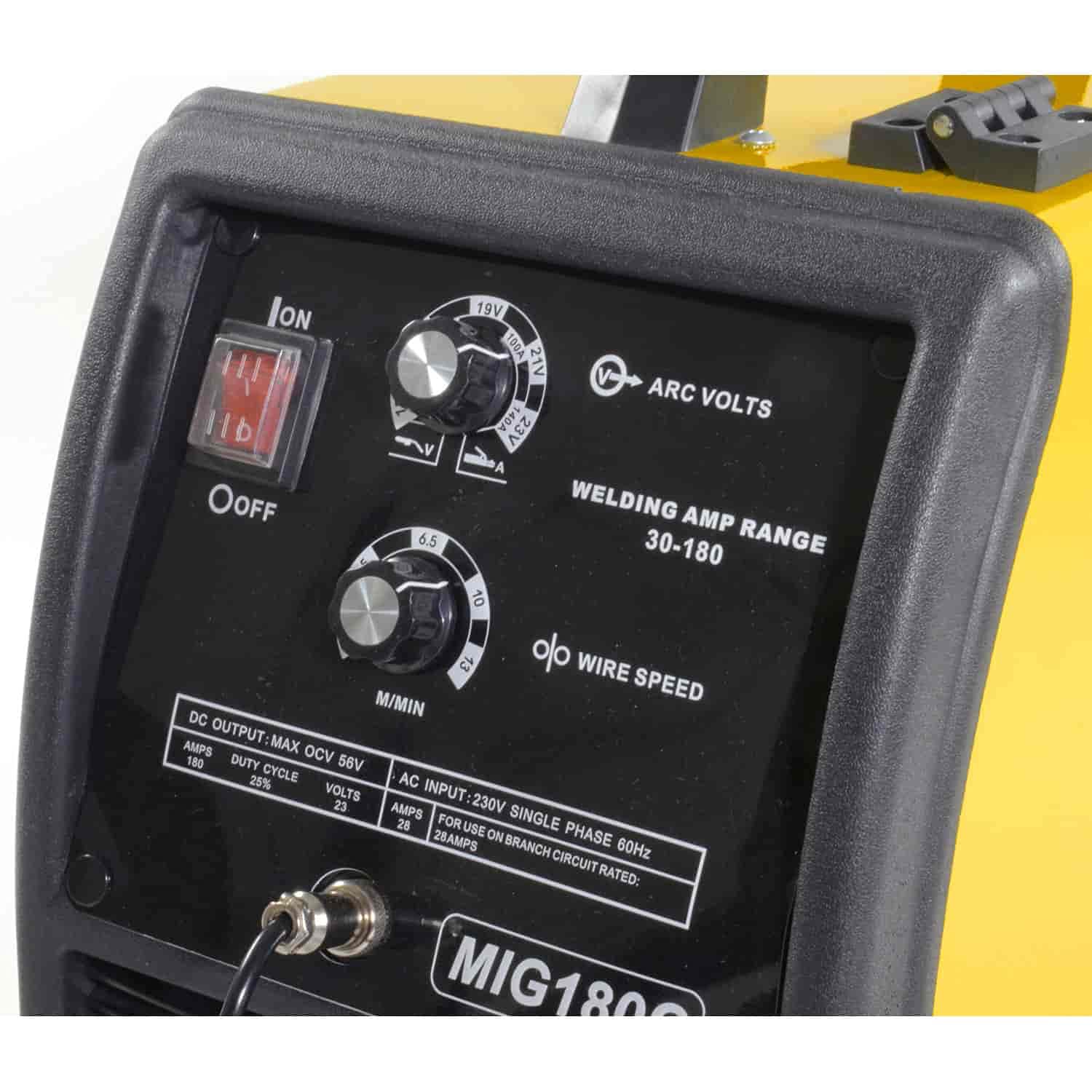 JEGS MIG/MMA 180 Welder | 220V AC | Includes Gas Regulator, MMA Clamp, Welding Torch, Ground Clamp & Cable, Hand Held Mask, And Wire Brush
