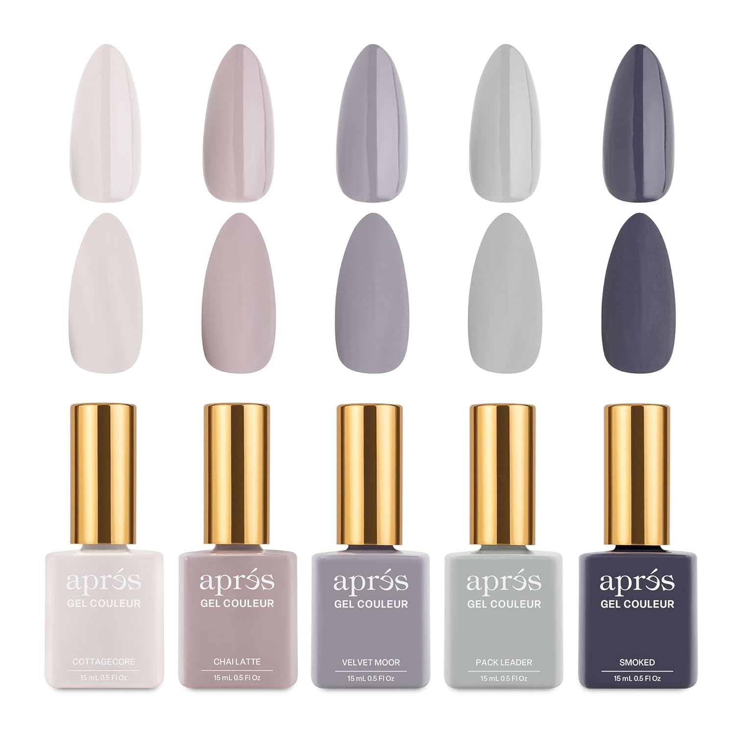 Amazon.com: APRÉS Gel Couleur Combo Set, 5 Color Gel Nail Polish