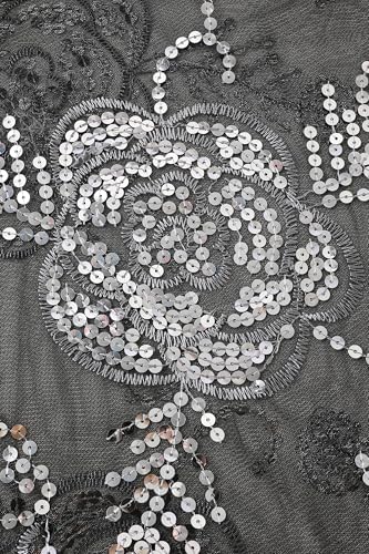 Image of BABEYOND 1920s Sequined Shawl Wraps for Women Fringed Evening Cape Wedding Bridal Shawl Scarf for Evening Dresses Party