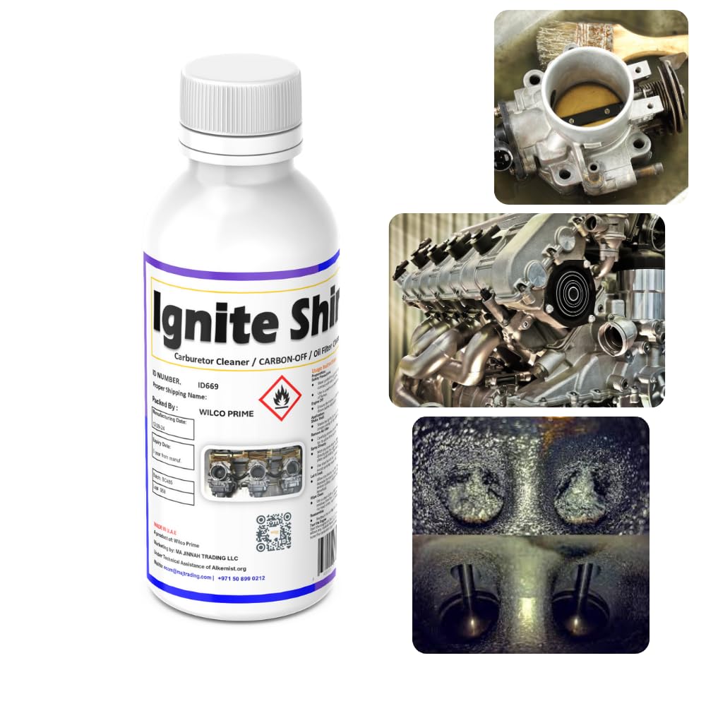 Ignite Shine Carbon Remover, Carburetor Cleaner & Oil Filter Cleaner – Multi-Purpose Engine Maintenance Solution | Powerful Degreaser for Carbon Deposits & Residue Removal | 1000 ml