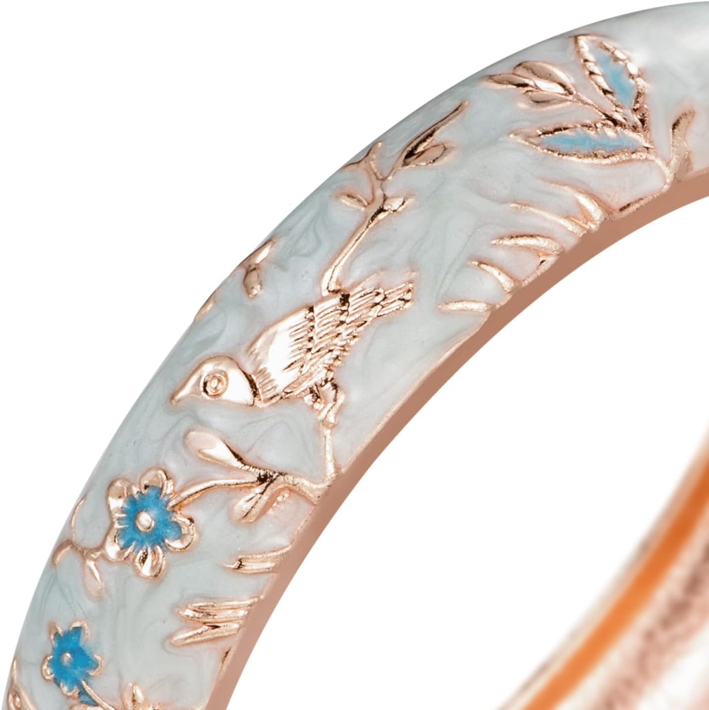 UJOY Colors Handcraft Jewelry Cloisonne Bracelet Enamel Bird Flower Spring Hinged Womens Bangles Gifts Box 55C49 - Image 5