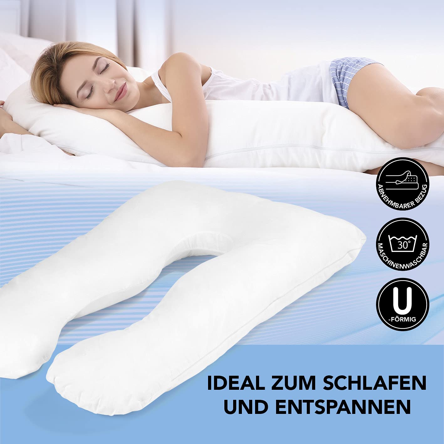 Seitenschläferkissen Bezug 50x150cm Samt - Landschaftsdesign Für Besseren Schlaf