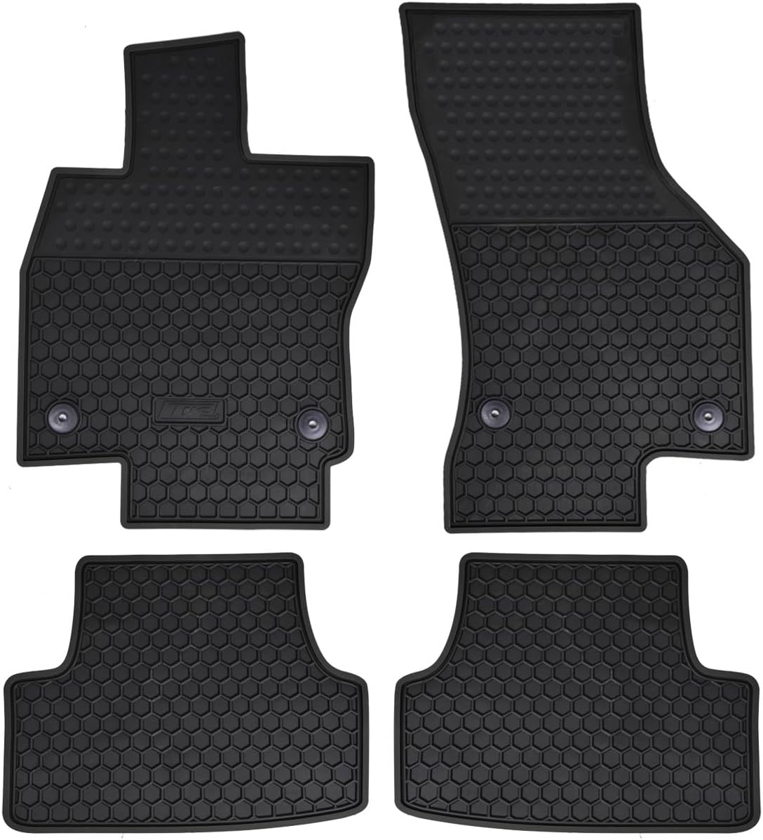 Floor Mats Custom for Volkswagen Golf (Sportwagen MK7 & Alltrack & GTI & R) 2015-2024 Waterproof Car Mats All Weather Mats Floor Liners VW Accessories Full Set Red