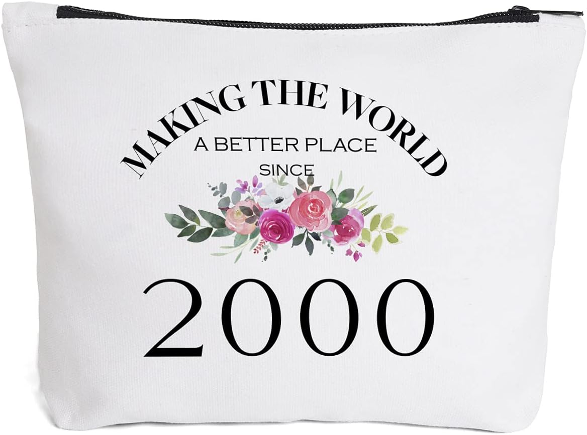 21st Birthday Gifts for Her Women from Mom Dad Grandma Aunt BFF Friends-Making The World Since 2000, 21st Birthday Gifts for Daughter Sister Granddaughter Niece Friend Besties Makeup Bag
