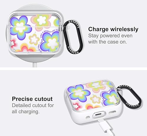 Miniatura 199 de MOSNOVO Funda protectora transparente para AirPods Pro 3, con anillo de metal duro de lujo de doble capa a prueba de golpes, diseñado para AirPods