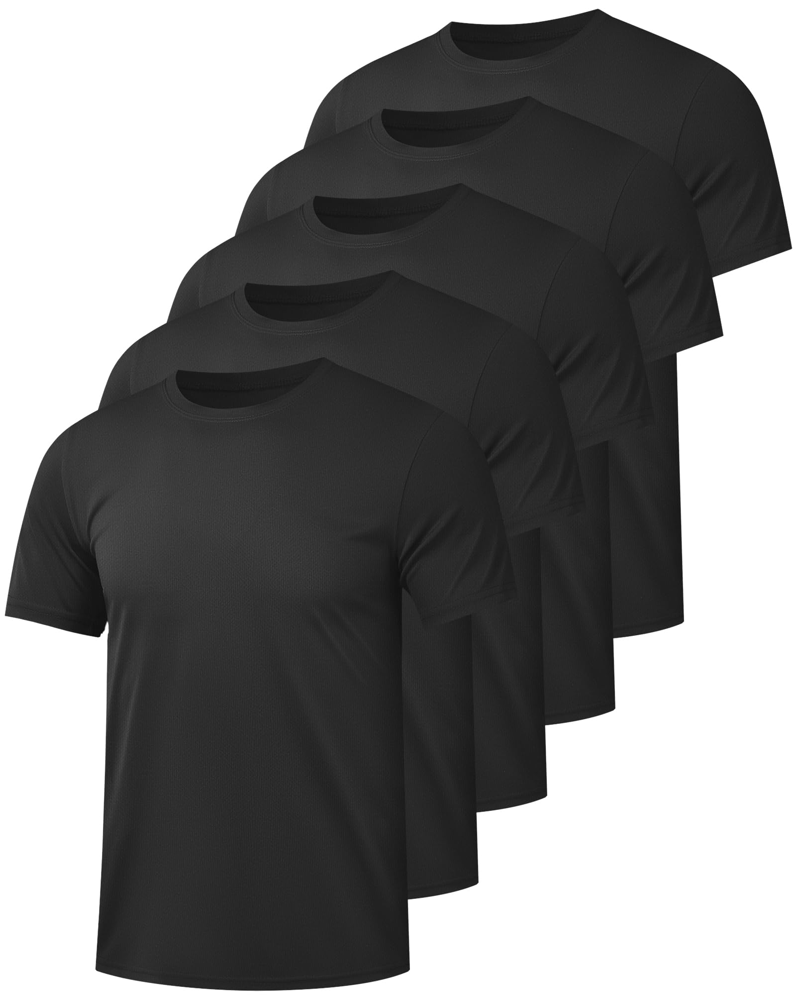 5 Pack Mesh Workout Shirts for Men Dry Fit Gym Shirts Quick Dry Athletic Short Sleeve T-Shirt Moisture Wicking