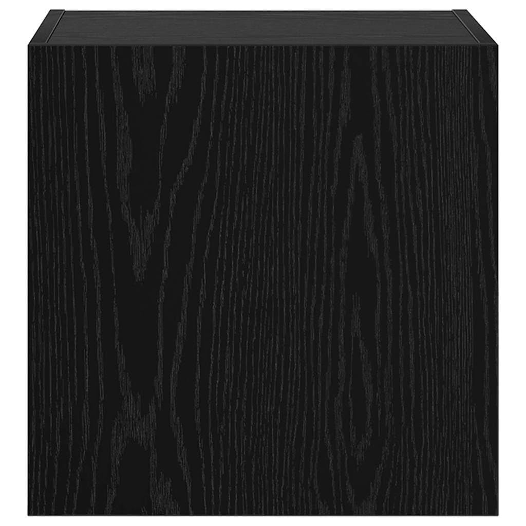 Regały ścienne pod telewizor, zestaw 2 sztuk, wygląd czarnego dębu, 40,5 x 30 x 40 cm, pływający regał na media, materiał drewnopochodny, do salonu, nowoczesny design, uniwersalny stojak na