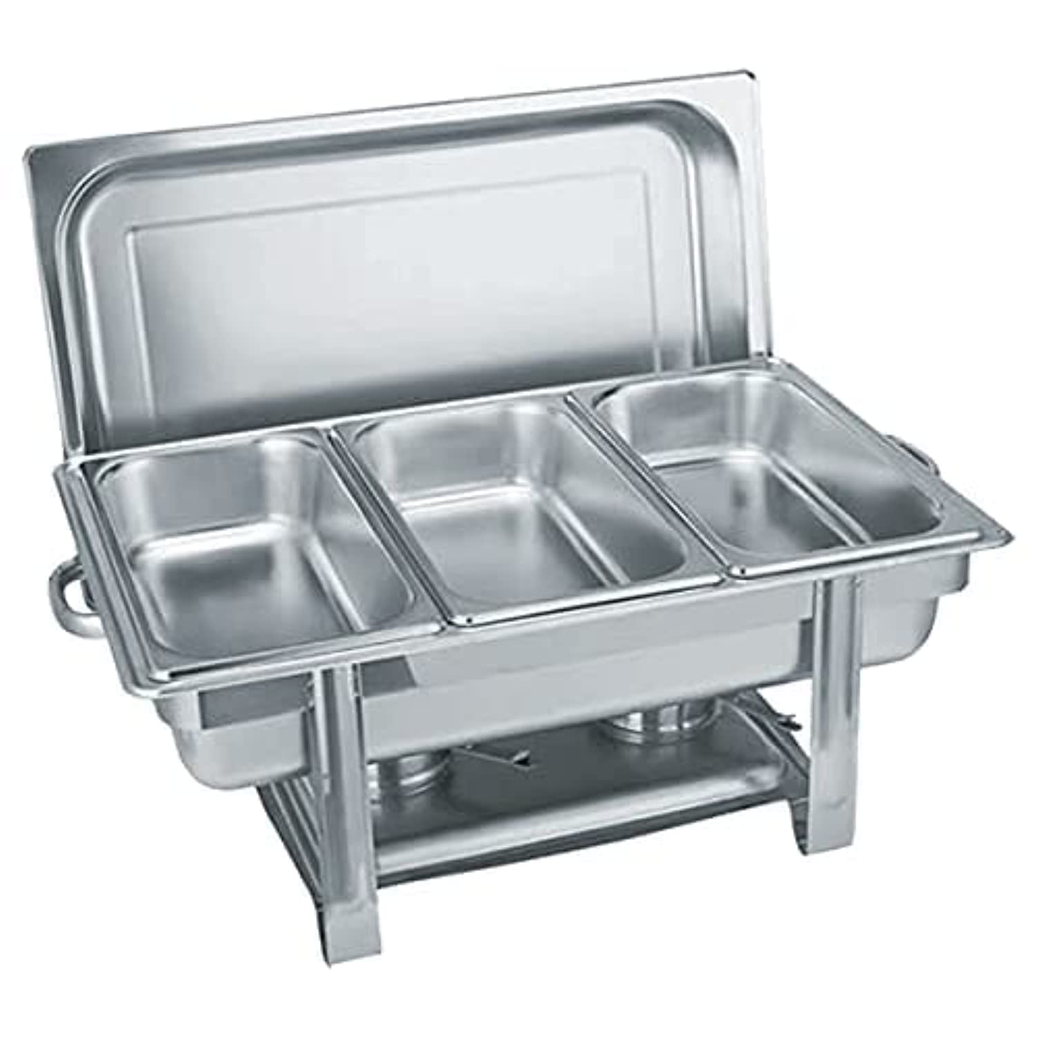 BLACKSTONE Chafing Dish, Stainless Steel Chafing Dish Buffet Chafer Set with Foldable Frame Holding tank, Heat tank, Suitable for Wedding, Parties, Banquet, Catering Events 9.0 L - BSA953 (Triple Pan)