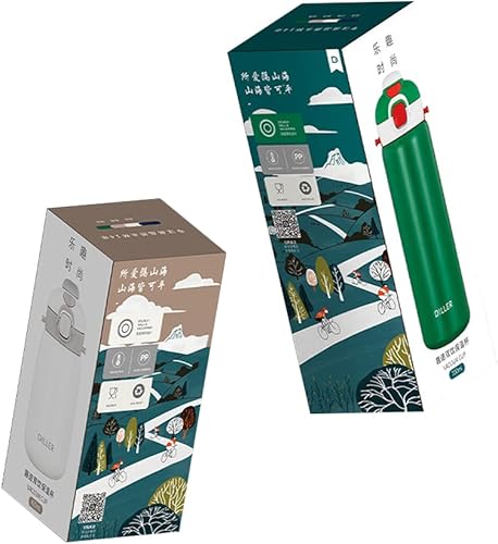 Miniatura 6 de Qengyeen Botellas de agua aisladas de acero inoxidable para niños, botella de agua térmica con popote y correa para niñas y niños, para regalos