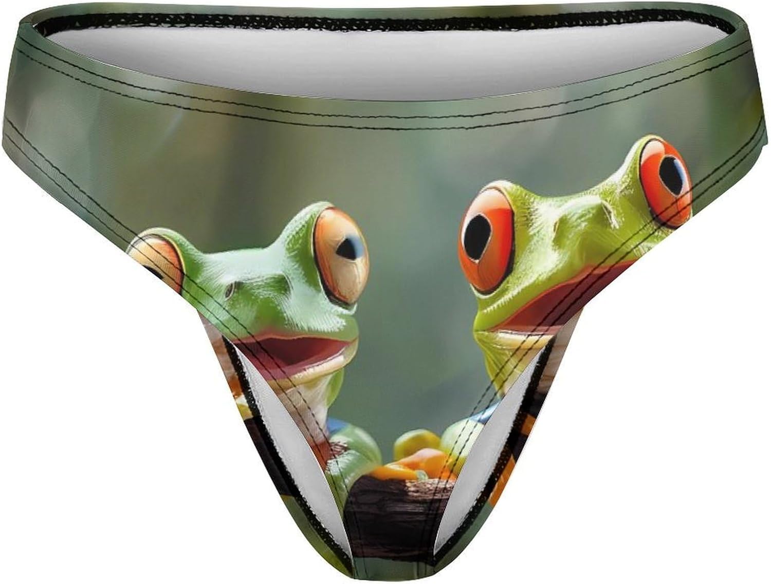 Tree Frog, Flying Frog Women Underwear Thongs No Show Panties | Sexy T Back,Breathable Soft Undies
