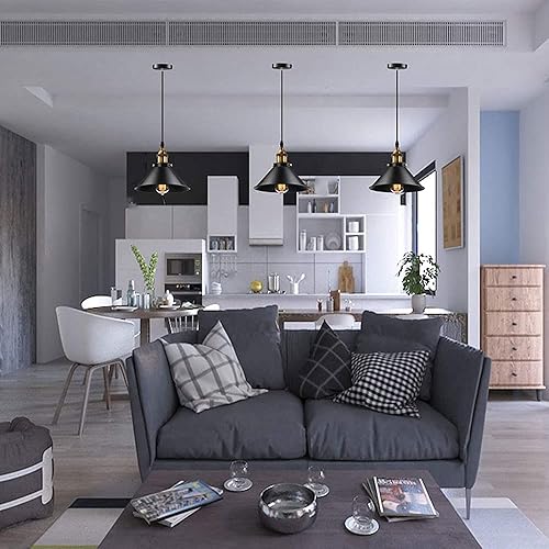 Miniatura 4 de Siet Lámpara colgante industrial estilo loft vintage, mini candelabro retro E27, iluminación de isla de cocina, iluminación Edison para el hogar,