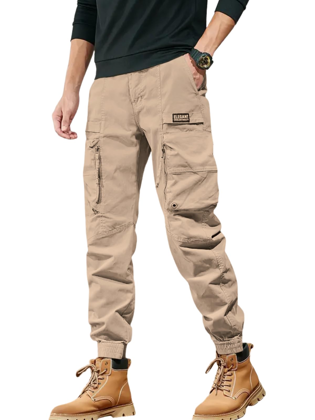 leriya fashion Men's Cargo Pants with Pockets | Cotton Joggers for Men | 6 Pocket Jeans Pant | Casual Trousers for Men | Comfortable Casual Workwear Joggers-picture-12
