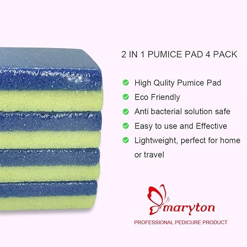Miniatura 15 de Maryton Piedra pómez para pies, removedor y depurador de callos de piel dura (paquete de 4) (azul)