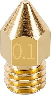 ZGF3D 10Pcs MK8 Extruder Nozzle Copper Brass 0.4mm 0.1-1.0mm 3D Printer Nozzle mk8 J-Head Extrusion Nozzle for 1.75mm 3mm Filament (Color : 0.1mm, Size : 1.75mm)