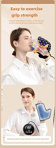Miniatura 7 de Sayorg Guantes de robot de rehabilitación, equipo de rehabilitación de accidentes cerebrovasculares con función de carga USB, amoladora de mano para