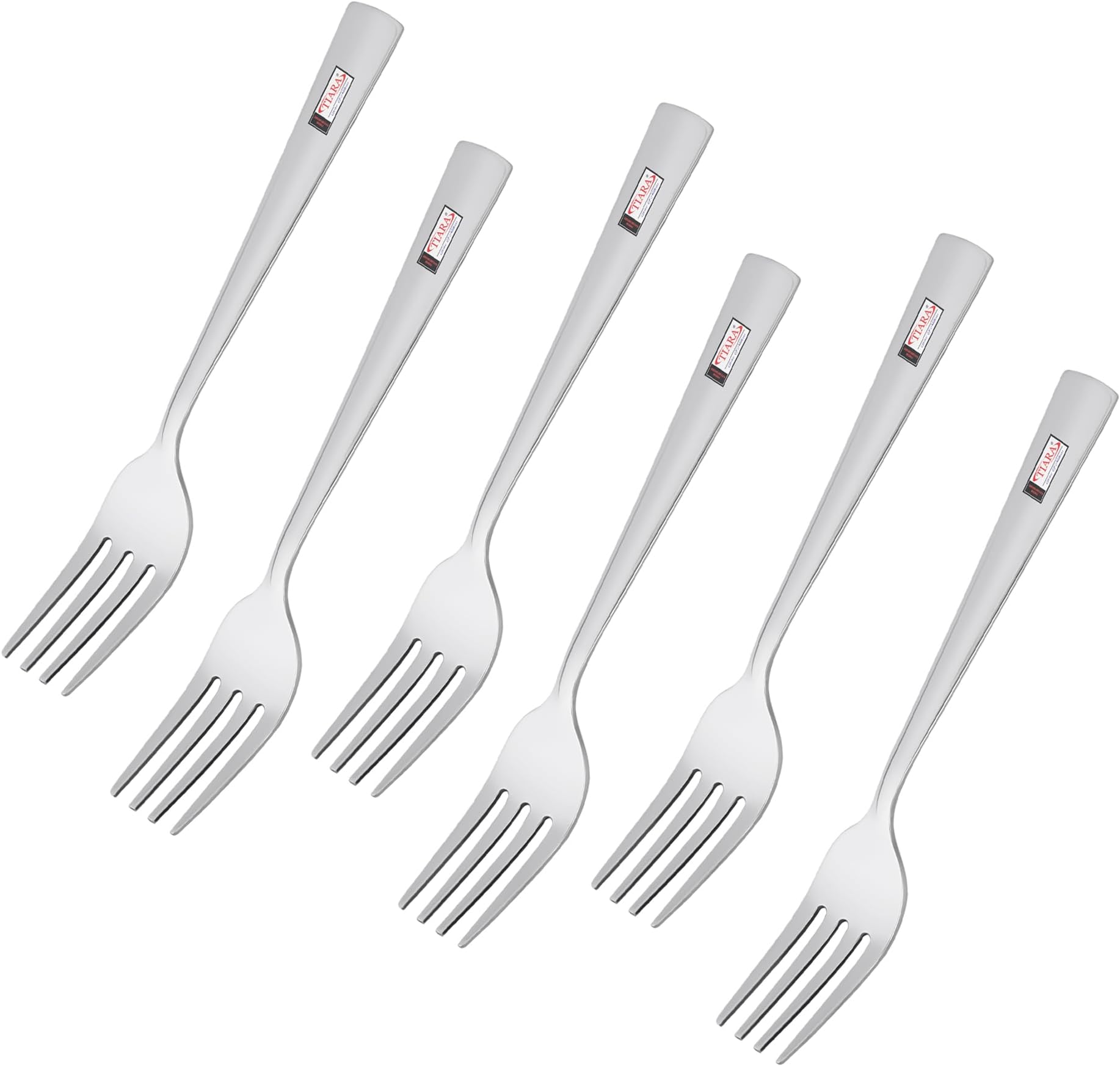 TIARA Sigma 6pc Dinner Fork 17cm Length Stainless Steel for Kitchen 100% Food Grade Cutlery Set, Non Toxic, Anti-Rust, Dishwasher Safe, Perfect Gifting Set for All Occasions (6pc Fork)