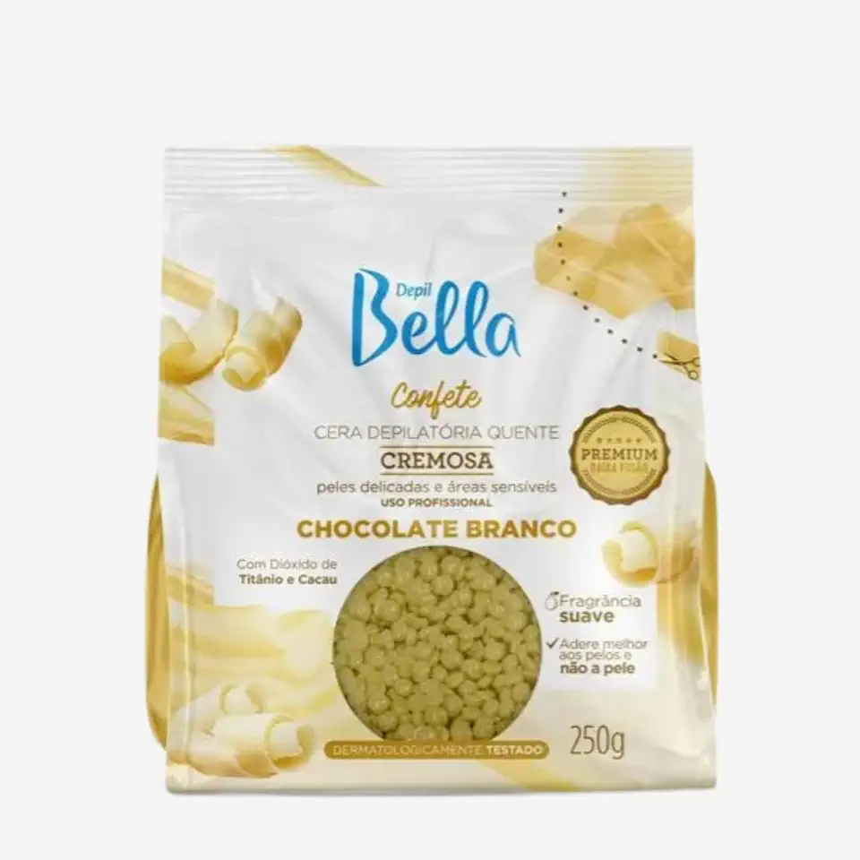 Depil Bella Cera Quente Confete Chocolate Branco 250G