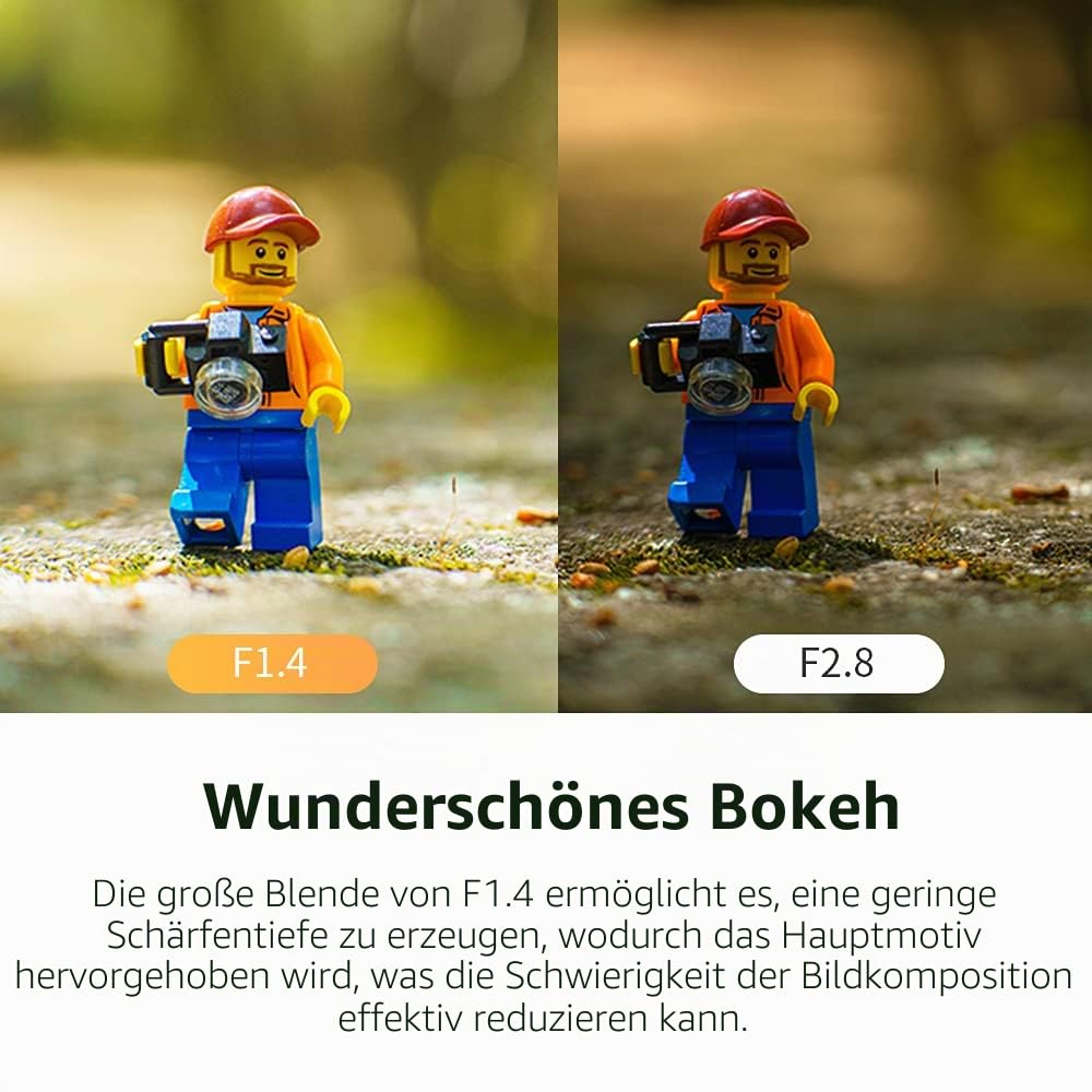 7artisans 55mm F1.4 Mark II APS-C Objektiv mit manueller Fokussierung Spiegellose Kameras mit großer Blende Objektiv für Canon EOS-M/EOS-M2/EOS-M3/EOS-M100/EOS-M5 EOS-M6/EOS-M50/EOS-M10
