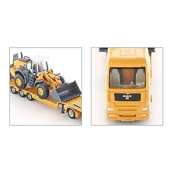 SIKU 1839, Tieflader mit Radlader, 1:87, Metall/Kunststoff