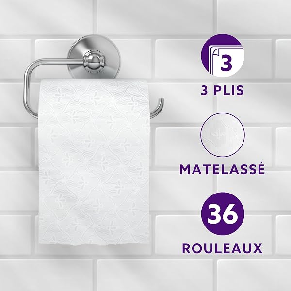 by Amazon Papier Toilette, 3 Épaisseurs Matelassé, Doux et Soyeux, 36 Rouleaux (4 Paquets de 9), 200 Feuilles par Rouleau, Certifié FSC - 4