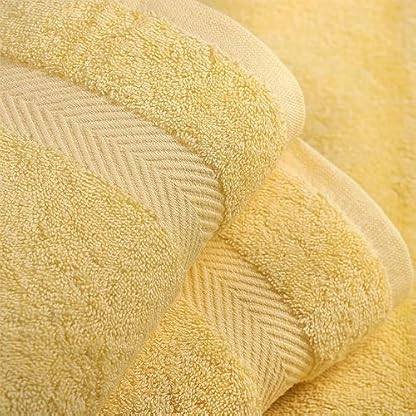 ROLTIN Baumwoll-Handtuch-Set, Badetuch, Handtuch, Handtuch, Hotel, geeignet für Badezimmer. Gelbe Farbe – Bild 5