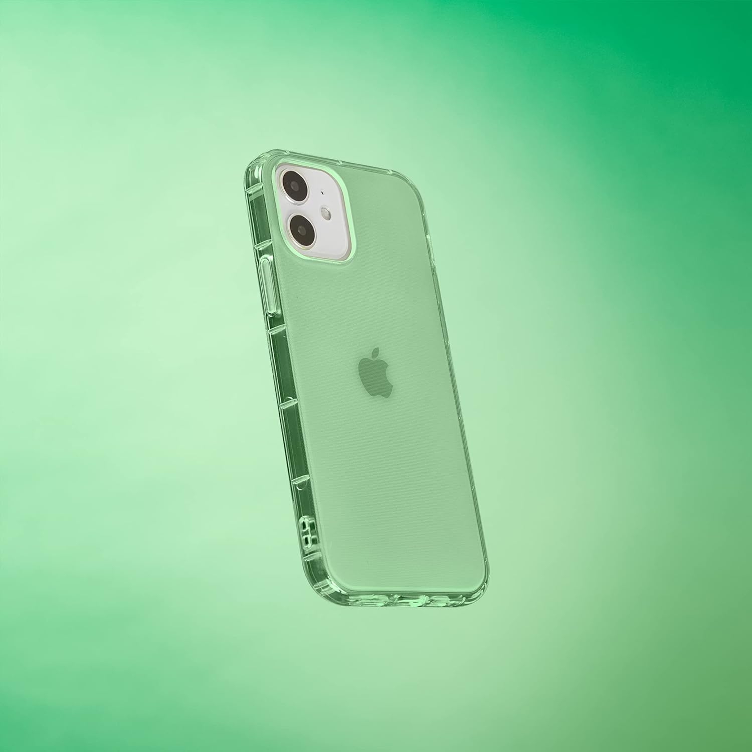 Condition photo showing New/Like New for steeplab neon highlighter case for iphone, the grippy jelly case w/protective air pockets (precious emerald green, iphone 12 & iphone 12 pro)