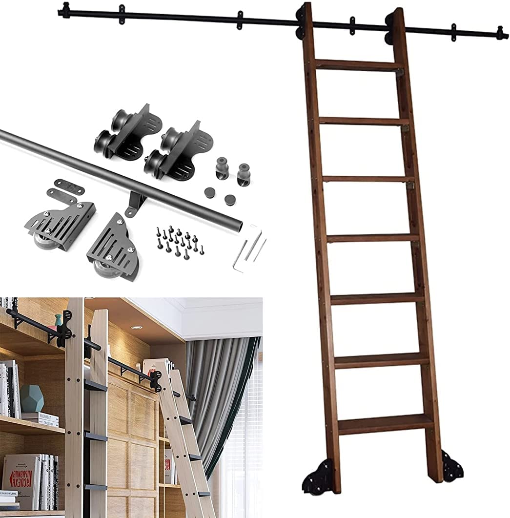 Kit de quincaillerie pour échelle roulante idéal pour optimiser l'espace d'une grande bibliothèque