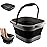 DoroSun Collapsible Foot Tub Feet Soaking Spa Bath with Massager Acupoints for Circulation, Plastic Inflatable Feet Soak Basin Foldable Foot Soaker Bucket Footbath Bowl Tools for Men Adults, Black