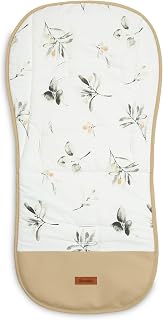 SENSILLO Cojín para Silla de Bebé - Cojín Universal para Cochecito - Inserto Premium de Doble Cara con Reposapiés Impermeable - Accesorio para Cochecito de Bebé - 80 x 40 cm - Oliva