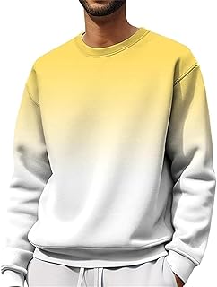 Jersey para hombre con estampado degradado de color, sudadera deportiva de gran tamaño, moderna, informal, camiseta de manga larga, ligera, camiseta funcional, informal, suéter de invierno