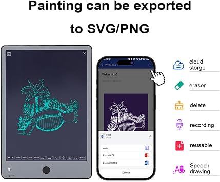 Digital Smart Pen Writing Board, AI Smart Writing Tablet with Real Time Sync, Handwriting to Text Translation Instant Sharing for Drawing Doodling Note Taking