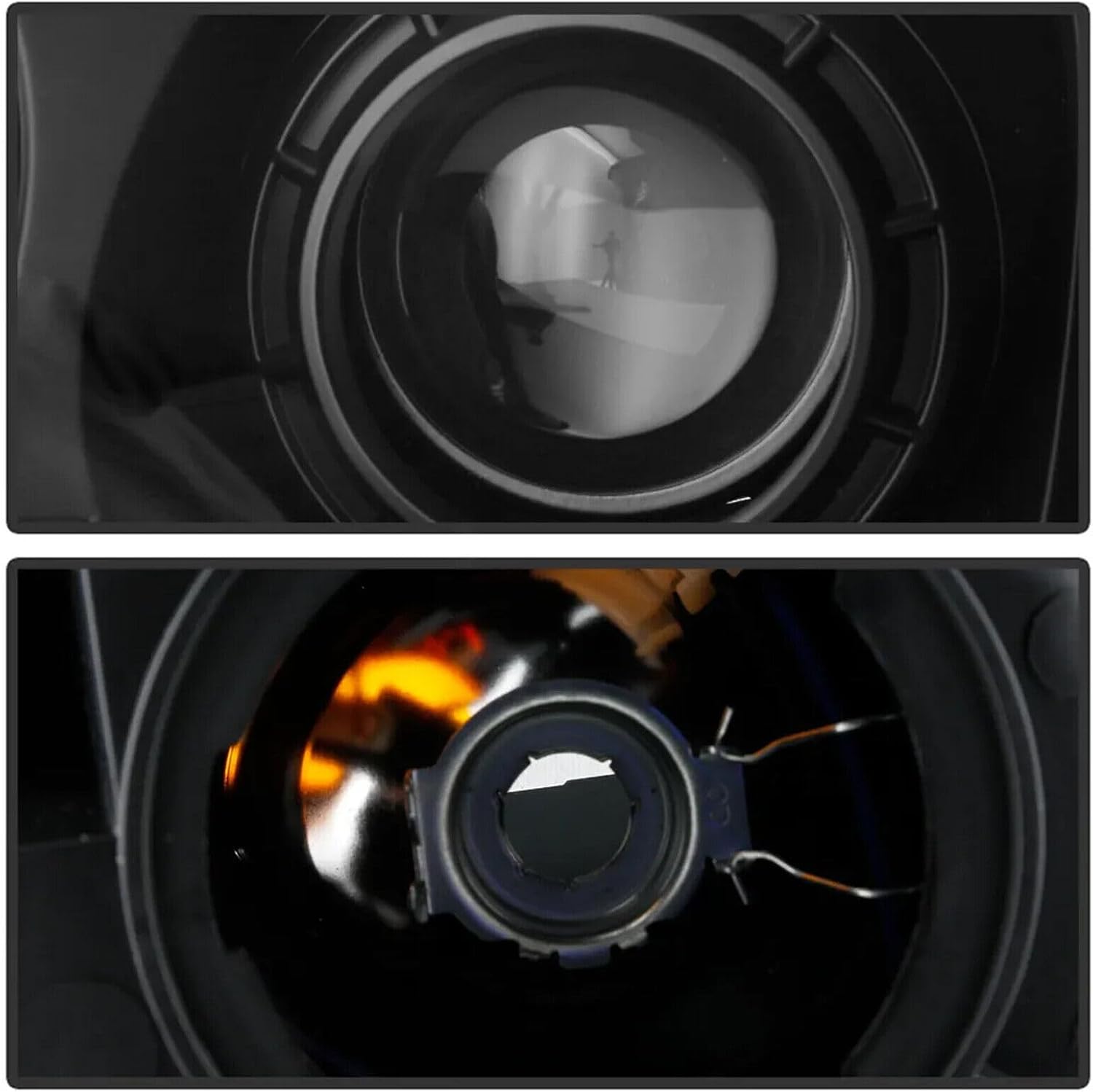 Pair Headlight Assembly Set For 2007 2008 2009 2010 2011 2012 GMC Acadia SLE SLT Denali Sport Replacement Halogen Headlamps Black Housing Clear Lens Driver and Passenger Side(LH&RH)