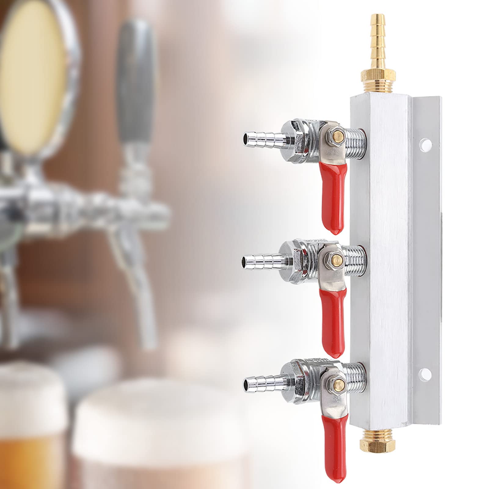 Collecteur de Distribution de Gaz CO2 à 3 Voies, Distributeur de Bière Durable en Acier Inoxydable avec Clapet Anti-retour pour le Brassage Domestique et la Fabrication du Vin