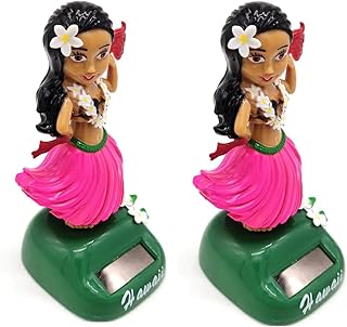 2Pcs Funny Dashboard Decor - Cute Bobblehead Car Dashboard Decorative, Hawaii Solar Dancing Girl for Car Home, Hawaii Gifts, Bobblehead for Learning Education