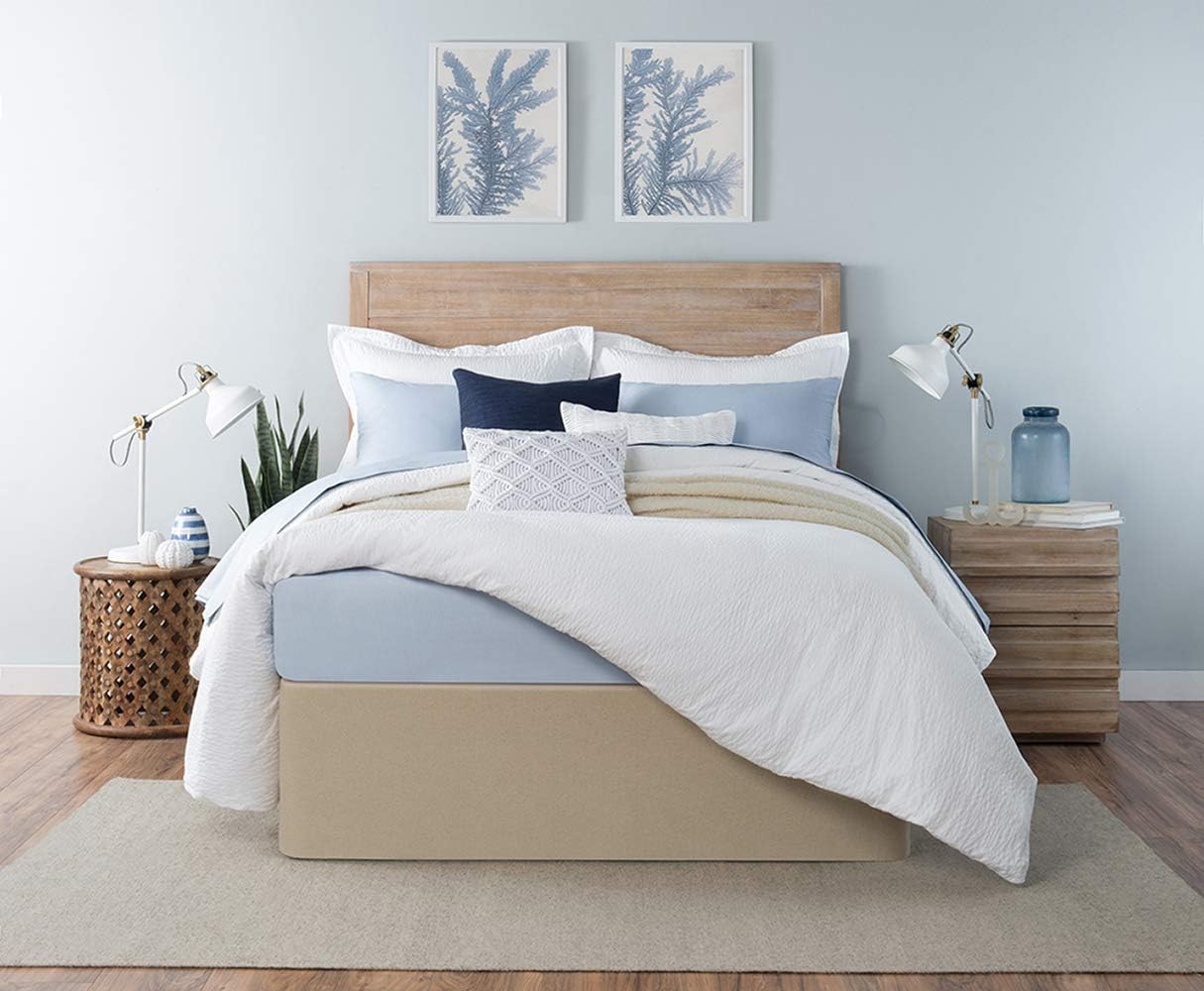 Circa Bed Wrap, Modern Bed Skirt Alternative with Bamboo Core, Rice Paper, Full