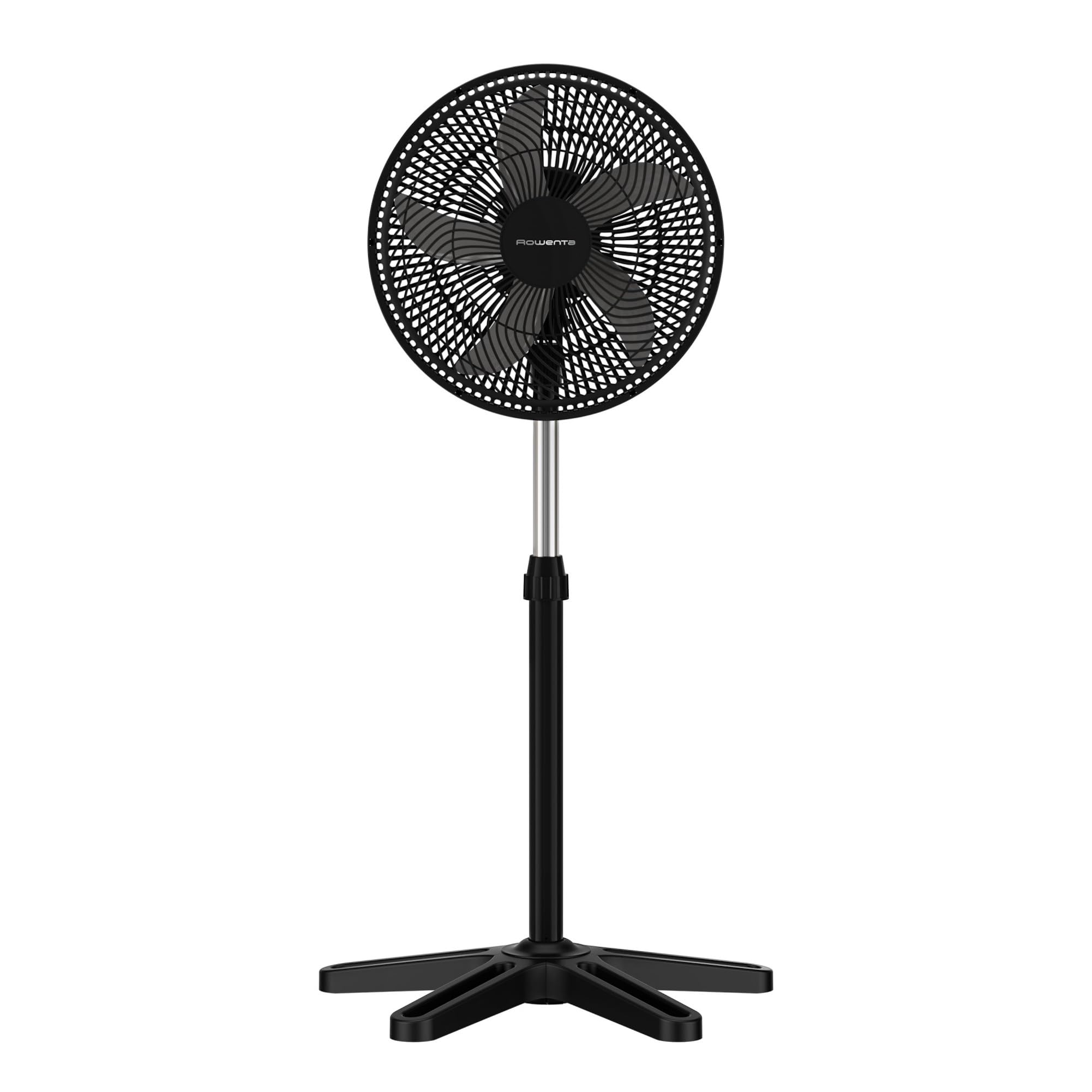 Rowenta Turbo Essential Ventilateur sur pied, Puissant, Design, Durable, Performant, Ecoconçu, 3 vitesses VU3110F3, Noir