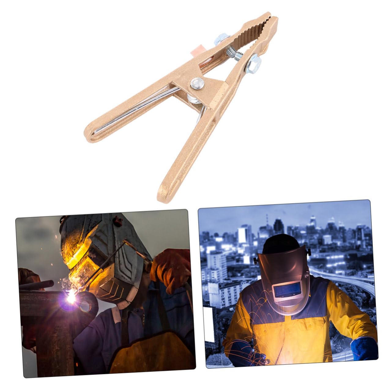 DOITOOL Electroplated Copper Ground Clamp Reliable Welding Earth Clip for High Performance Manual Welder Tools Strong Grip Enhanced Conductivity for Electrical Applications