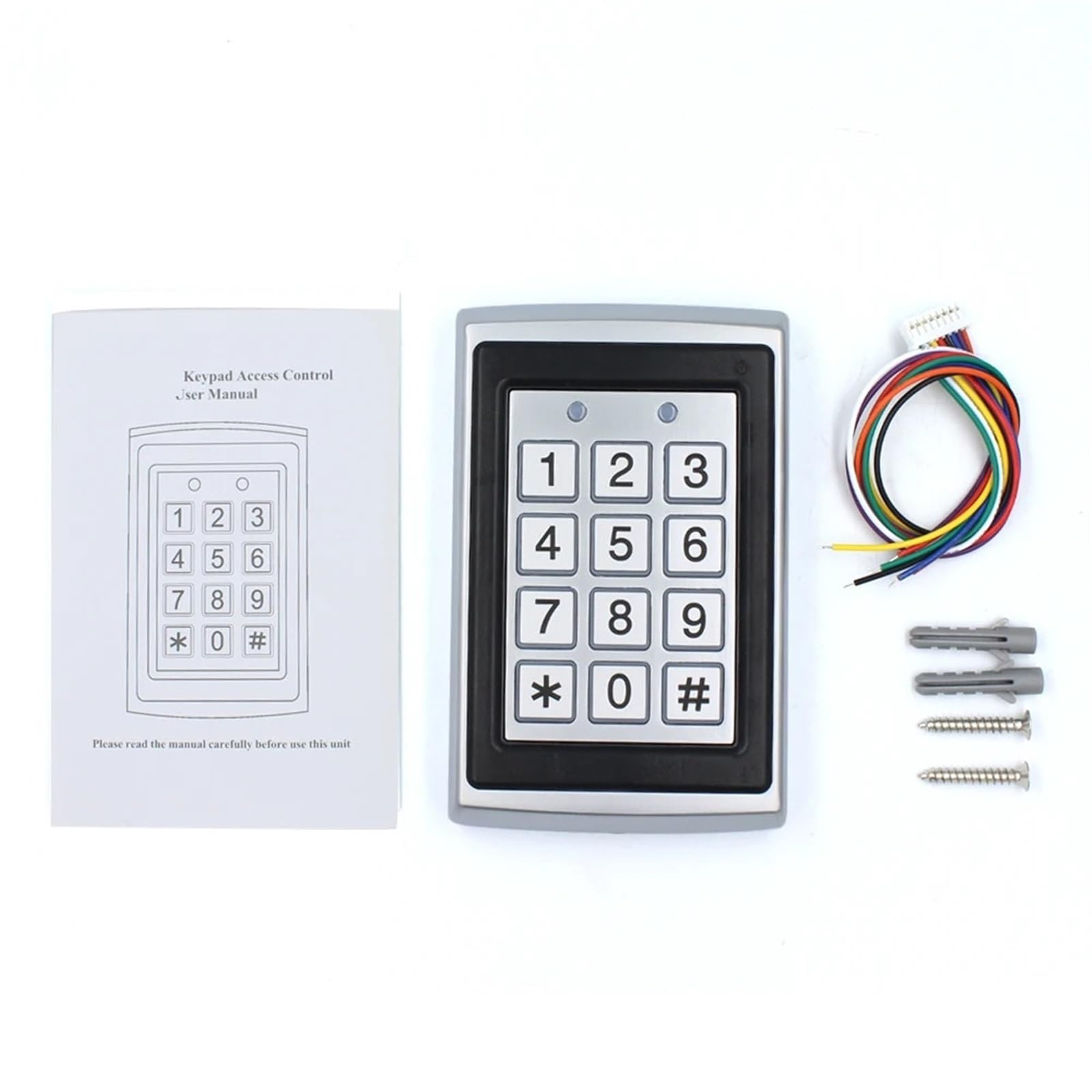 Zutrittskontrolle, 125 Khz RFID Metall Zugangskontrolle Tastatur Wasserdicht Regenschutz Türöffner Elektronisches Schloss System Schloss Tastatur WG26 Ausgang(K7612N)