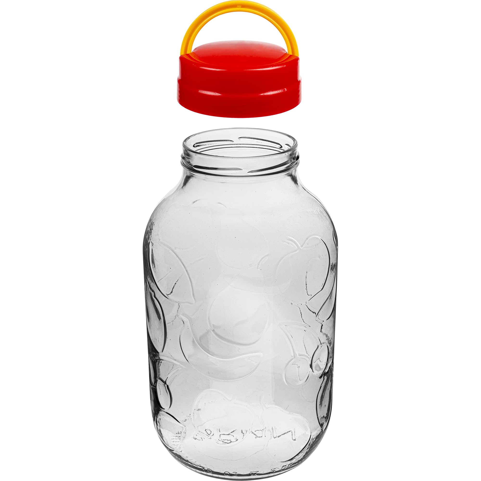 lilawelt24 5L Einweckglas + Schraubverschluss mit Griff, Gurkenglas, Einmachglas, Einmachgläser, Glasballon, Vorratsglas, Einweckgläser Küche, Haushalt & Wohnen