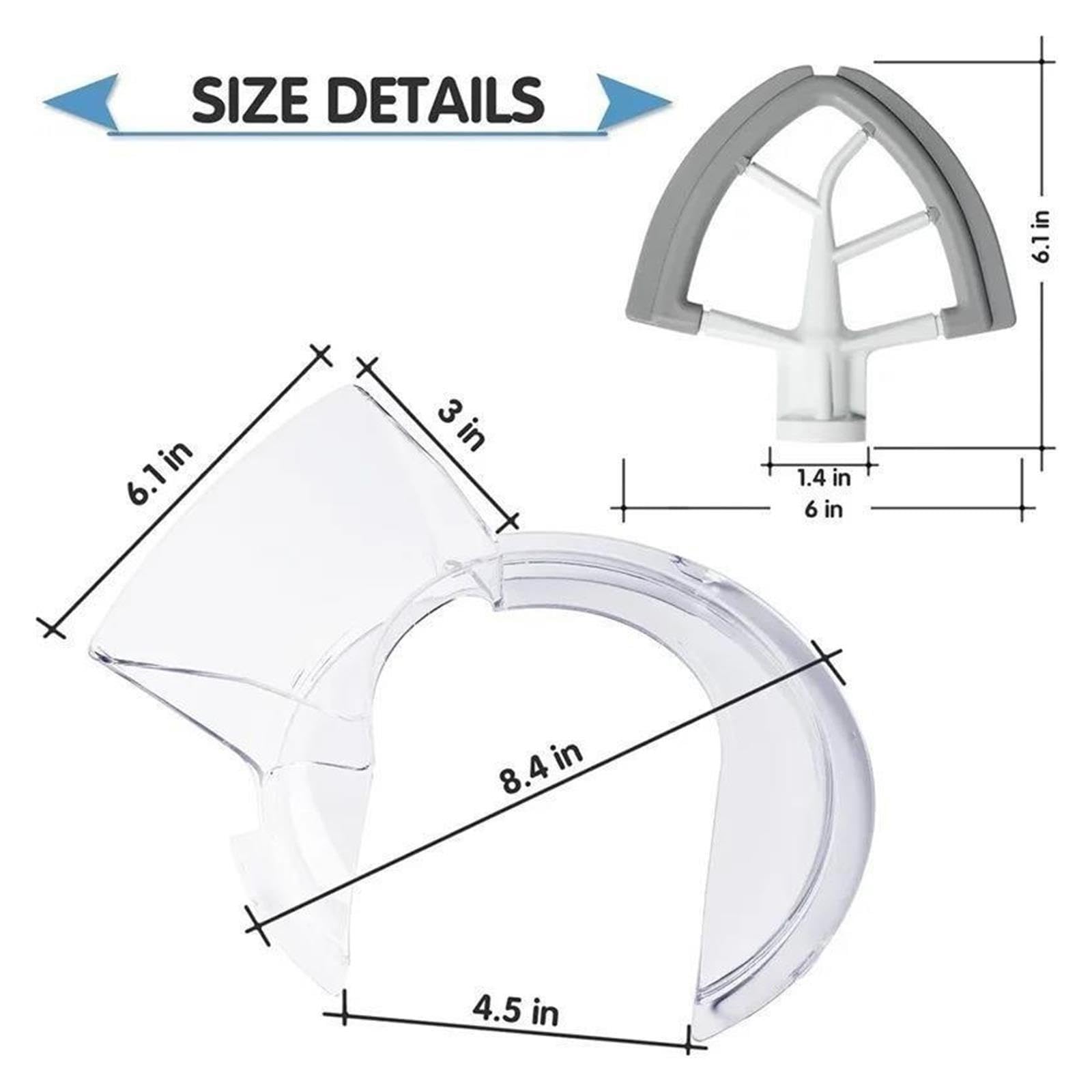 Sostituzione Del Set Di Fruste Con Bordo Flessibile E Protezione For Versare In Silicone, Compatible With KitchenAid, Miscelatori Da 4,5-5 Qt