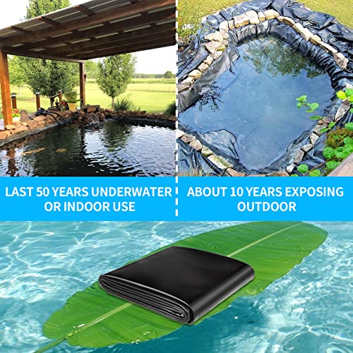 Coocure 15X20 Ft And 20 Mil Thickness Pond Liner, Pliable & Durable Lldpe Material, A Liner For Fish Or Koi Pond, Waterfall Base, Fountain And Bed Planter(15X20 Ft, 20Mil, Lldpe, Black) #TOP4