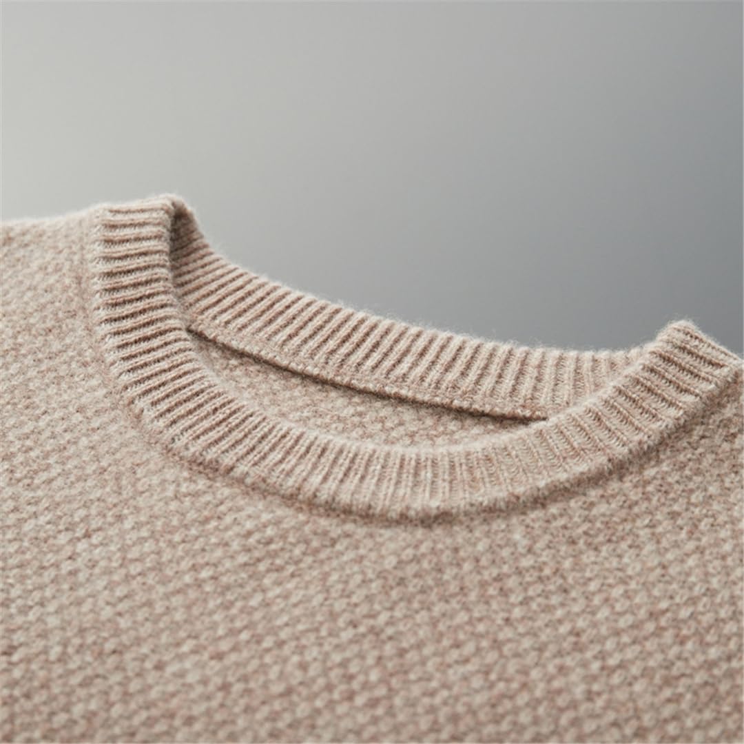 Rfmfkkg Maglioni in Cashmere da Uomo Girocollo Tinta Unita Pullover Maglione Slim Fit Top Leggeri
