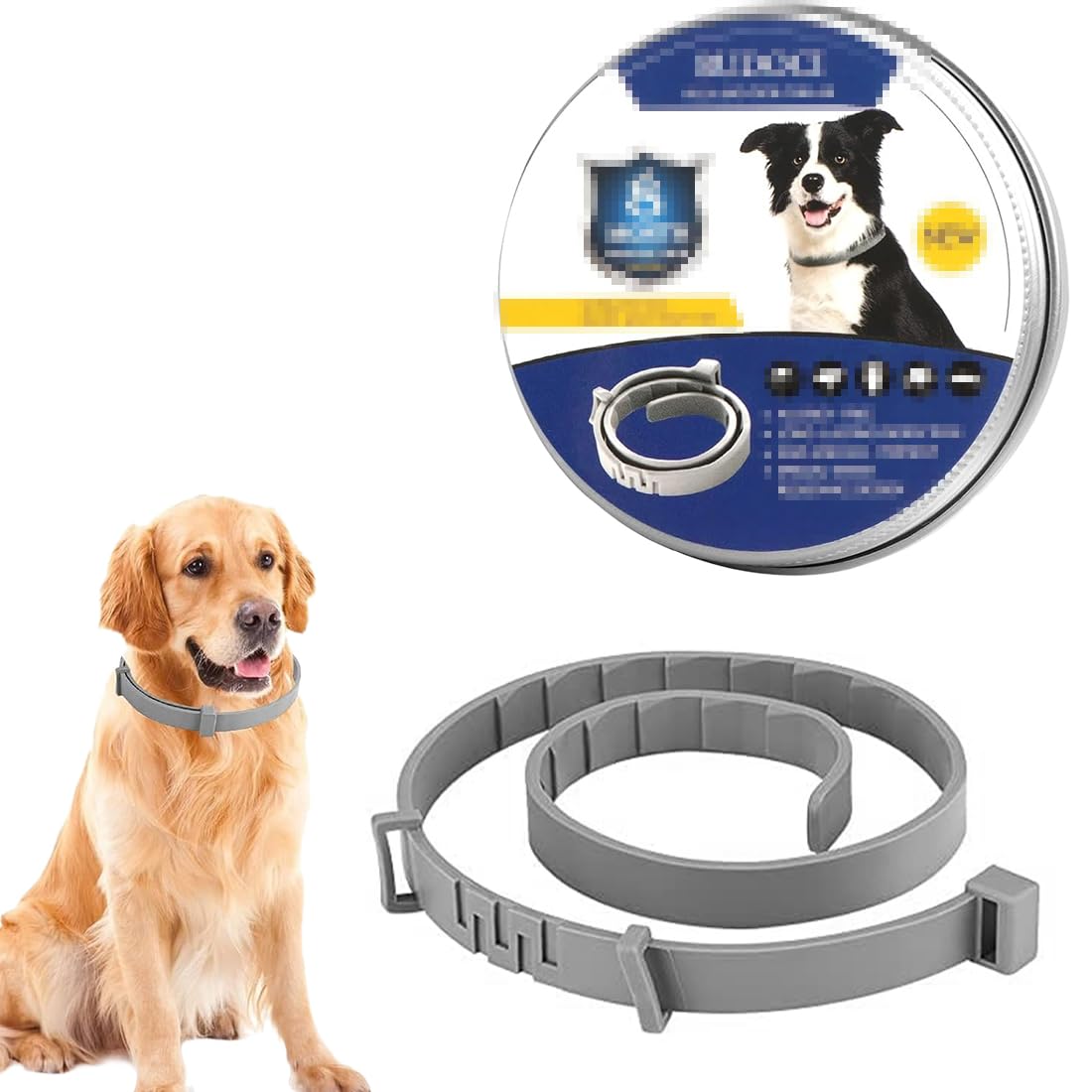 Collar Antiparasitario Perros, Antipulgas Perros, 8 Meses de Eficacia Collar Antipulgas Perros de 65 cm para Perros Pequeños, Medianos y Grandes, Ajustable (63cm)