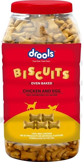 Drools All Life Stages Dog Treat Biscuits 800g Jar | Real Chicken Flavour | All Breed Formula | Promotes Lustrous Skin &amp; C...