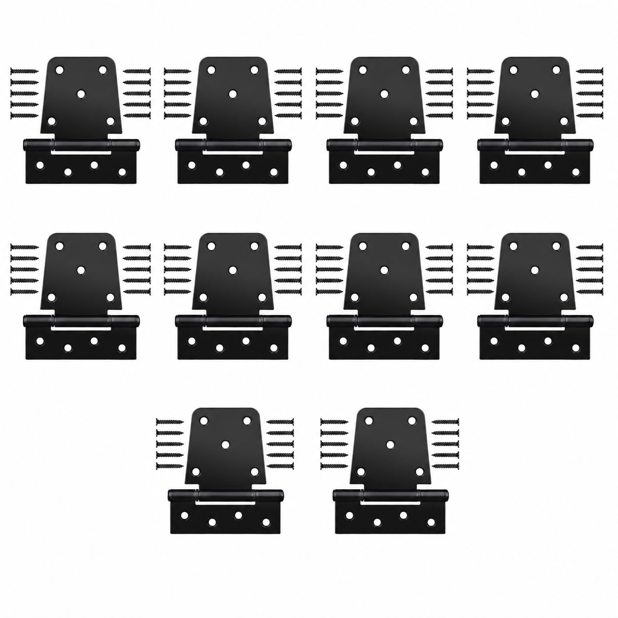 3.5 Inch Heavy Duty Gate Hinges, 10 Pack Black Iron Door Hinges