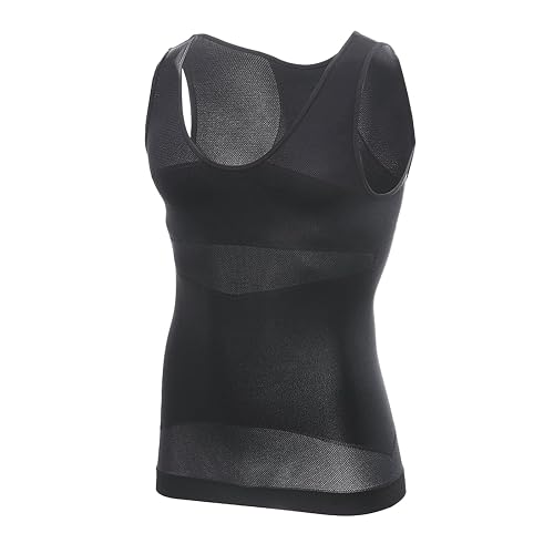MEETWEE 1/3/5 PC Men's Compression Shirt Sport Body Shaper Slimming Undershirt Tummy Tank Top Workout Gym Shapewear White