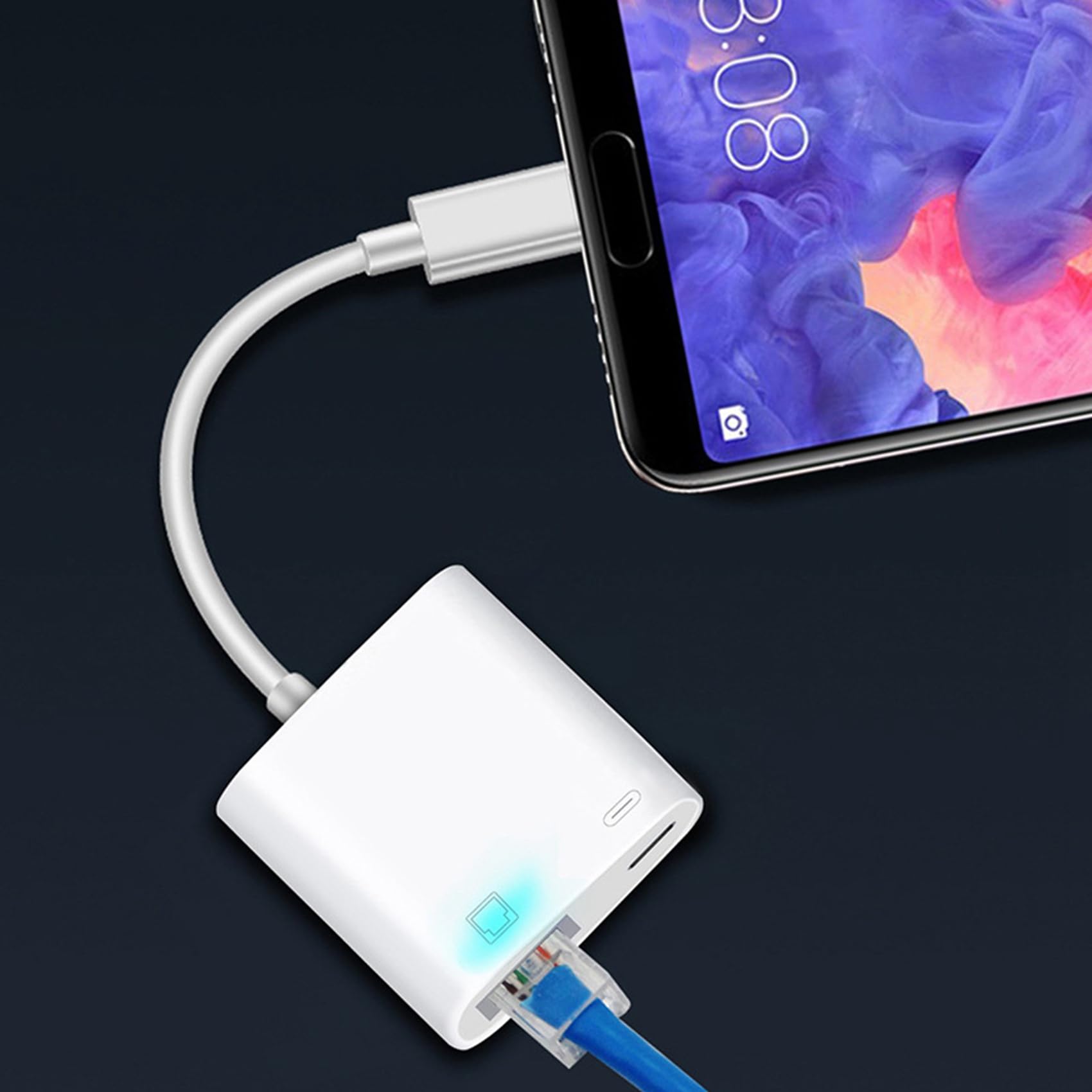 20X Tipo C Adattatore Ethernet OTG USB C A RJ45 Ethernet LAN Convertitore di Rete Cablato 100 MB per Tablet Telefono Cellulare di Tipo C.