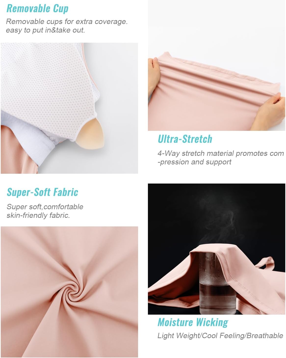 RUNNING GIRL Workout Tops for Women,Racerback Tank Tops with Built in Bras,Padded Sports Bra Yoga Tank Athletic Tops - Image 4